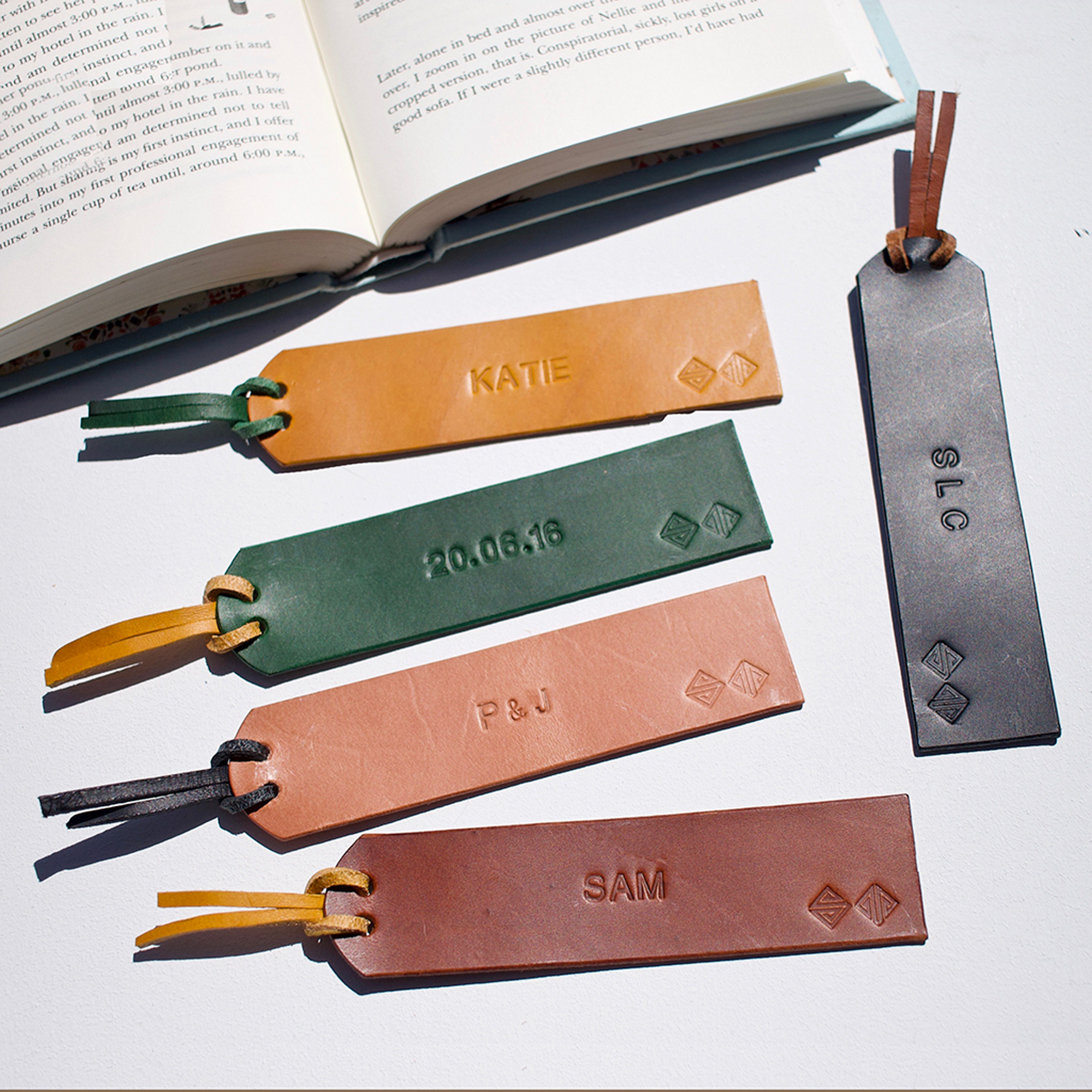 Hand crafted Personalised Italian Leather Bookmark - Swag And Tassel