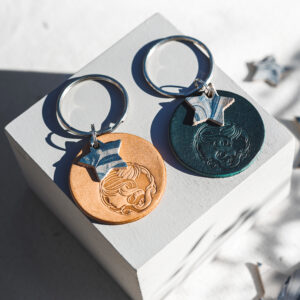 ASTROLOGY LOVERS LEATHER KEYRING