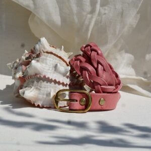Handcrafted plaited leather belt