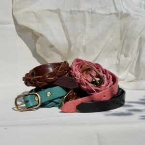 Handcrafted plaited leather belt