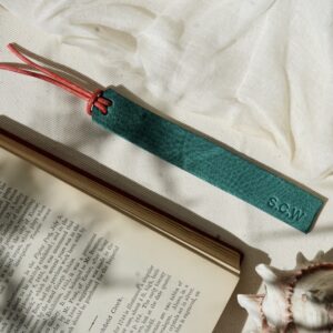 Handcrafted personalised leather bookmark made in West Wales